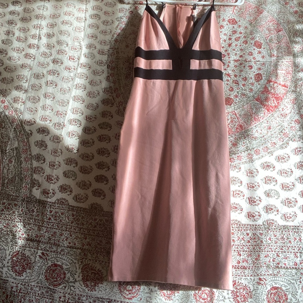 Pink and black dress